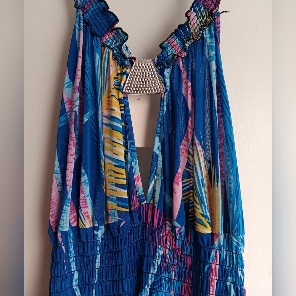 🚨Vibrant Blue Halter Maxi Dress NWT - Picture 4 of 6